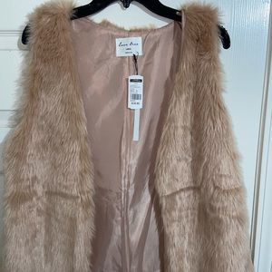 Soft solid Blush pink faux fur vest